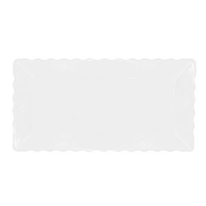 Bandeja Retangular Plástico Branco - 16x30cm - 1 Un - Rizzo