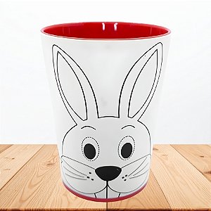 Copo para Colorir Color Cup Coelho de Páscoa - Laranja - 10cm - 1 unidade - Rizzo