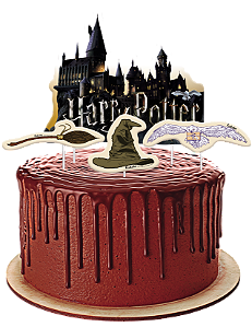 Topper para Bolo Festa Harry Potter - 04 unidades - Festcolor - Rizzo Festas