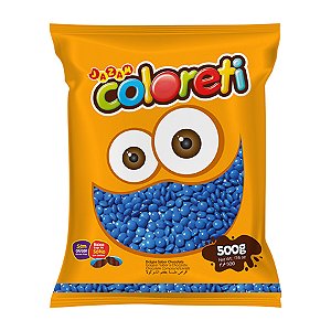 Pastilhas Confeitadas Sabor Chocolate Coloreti Azul - 500g - 1 unidade - Rizzo