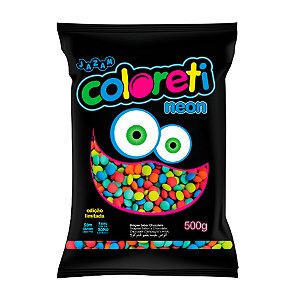 Pastilhas Confeitadas Sabor Chocolate Coloreti Neon - 500g - 1 unidade - Rizzo