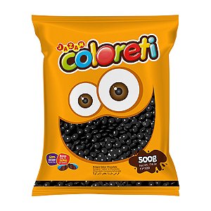 Pastilhas Confeitadas Sabor Chocolate Coloreti Preto - 500g - 1 unidade - Rizzo