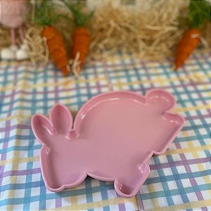 Bandeja Decorativa de Páscoa - Coelho Rosa bebê - 24cm - 1 unidade - Só Boleiras - Rizzo