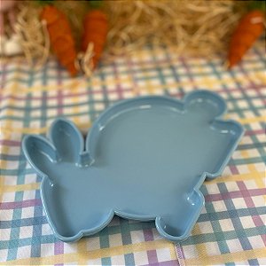 Bandeja Decorativa de Páscoa - Coelho Azul Bebê - 24cm - 1 unidade - Só Boleiras - Rizzo