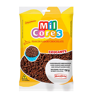 Flocos Crocante Sabor Chocolate 150 g Mil Cores Mavalério Rizzo Confeitaria