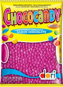 Pastilhas Confeitadas Sabor Chocolate Mini Rosa 350g - Dori Alimentos - Rizzo