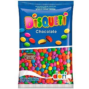 Disqueti Chocolate ao Leite Colorido 1,010 Kg - Dori Alimentos - Rizzo