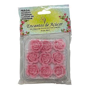Confeito de Açúcar - Rosa Clara - 9 unidades - Encantos de Açúcar - Rizzo