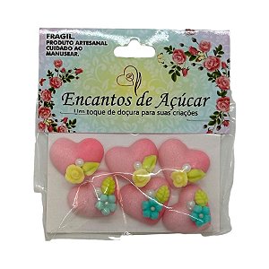Confeito de Açúcar - Coração - 6 unidades - Encantos de Açúcar - Rizzo