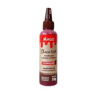 Corante ChocoSoft Vermelho - 50g - 1 unidade - Mago - Rizzo