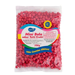 Mini Balinha para Lembrancinha Sabor Tutti Frutti - Vermelho - 500g  - 1 unidade - Rizzo