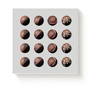 Caixa 16 Doces Quadrada Branca com Luva Vazada - 10 unidades - 16,8x16,8x4cm - Cromus Profissional