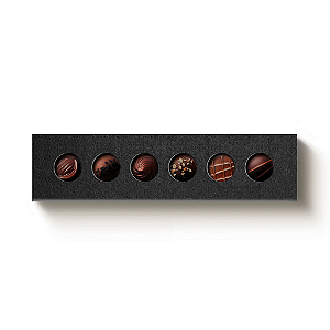 Caixa 6 Doces Retangular Preto com Luva- 10 unidades - 24,2x6x4cm - Cromus Profissional