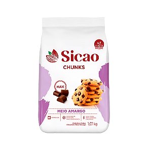 Cobertura Meio Amargo - Chunks - 1,01kg   - 1 unidade - Sicao - Rizzo