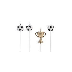 Vela Taça de Futebol Dourada - 4 unidades - Rizzo
