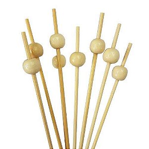 Palito em Bambu para petiscos com Bolinhas Neutra - 20 unidades - Rizzo