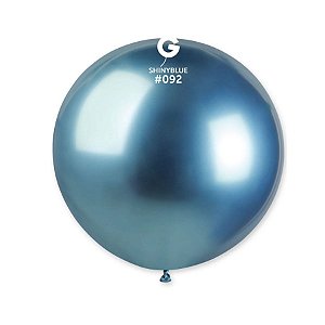 Balão de Festa Metalizado 31" 80cm - Redondo Azul - 1 unidade - Gemar - Rizzo