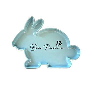 Bandeja Decorativa Boa Páscoa - Coelho Azul - 1 unidade - Rizzo