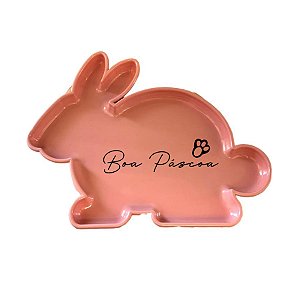 Bandeja Decorativa Boa Páscoa - Coelho Rose - 1 unidade - Rizzo