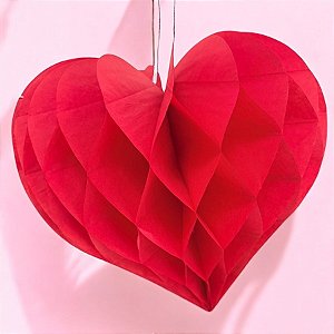 Coração Colmeia De Papel - 24,5x24,5cm - 1 unidade - Rizzo