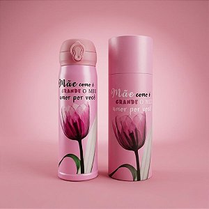 Garrafa Térmica - Mãe Como é Grande o Meu Amor por Você - 400ml - 1 unidade - Rizzo