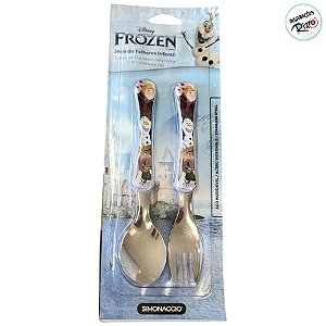 Kit Colher e Garfo Infantil - Frozen - 1 unidade - Disney Original - Rizzo