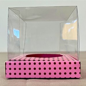 Caixa Mini Bolo G (8cm x 8cm x 8cm) Rosa - 10 unidades - Assk - Rizzo