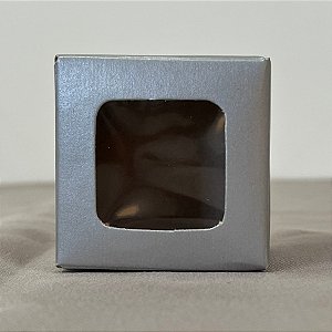 Caixa com Visor VC5 (5cm x 5cm x 4cm) Prata - 20 unidades - Rizzo