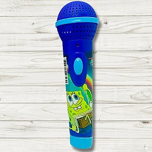 Brinquedo Microfone Bob Esponja – Azul Escuro - 17,5cm  - 1 unidade - Rizzo