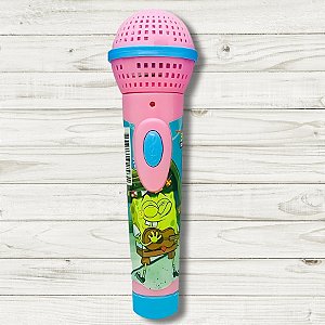 Brinquedo Microfone Bob Esponja – Rosa Claro - 17,5cm  - 1 unidade - Rizzo