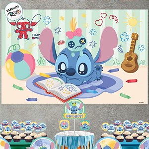 Painel TNT Stitch Baby - 85x55cm - 1 unidade - Disney Original - Rizzo