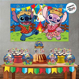 Kit Festa Fácil - Stitch Junino - 33 Itens - 1 unidade - Disney Original - Rizzo