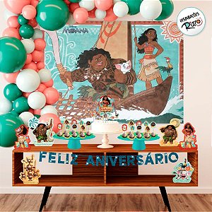 Kit Festa Fácil - Moana - 39 Itens - 1 unidade - Disney Original - Rizzo