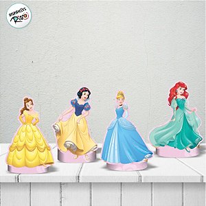 Decoração de Mesa - Princesas - 4 unidades - Disney Original - Rizzo