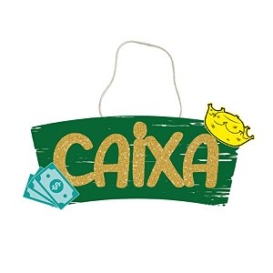 Placa De Sinalização Em MDF Colorida Caixa De Festa Junina - 30x11,5cm - 1 unidade - Rizzo