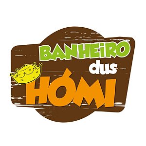 Placa De Sinalização Em MDF Colorida Banhero Dus Homi De Festa Junina - 22,5x28,5cm - 1 unidade - Rizzo