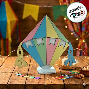 Balão São João em MDF De Festa Junina - Cores Pateis - 32x26cm - 1 unidade - Rizzo