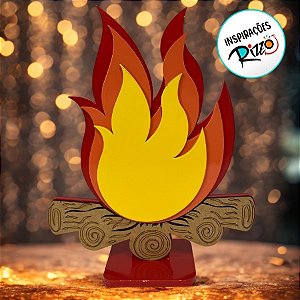 Display Fogueira  Em MDF De Festa Junina - Vibrante - 21x25,5cm - 1 unidade - Rizzo