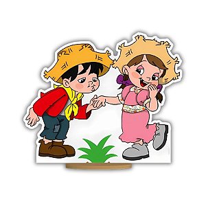 Casal Caipira Em MDF De Festa Junina - 16,5x19,5cm - 1 unidade - Rizzo
