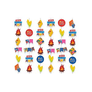 Cortina Decorativa De Festa Junina  - Arraiá Bão Demais - 17,5x130cm - 6 unidades - Cromus - Rizzo