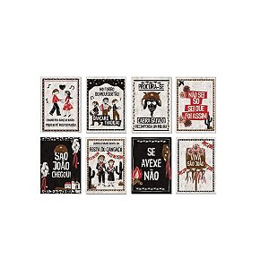 Cartaz Decorativo De Festa Junina Cordel - 25x35cm - 8 unidades - Cromus - Rizzo