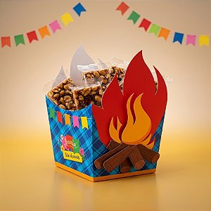 Cachepot Fogueira Festa Junina - Arraiá Bão Demais - 10x10x10cm - 8 unidades - Cromus - Rizzo