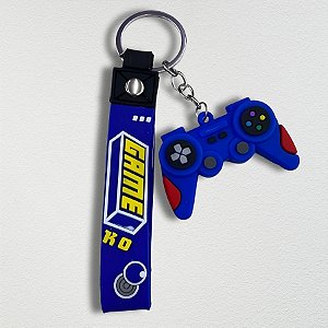Chaveiro Emborrachado Controle De Video Game - Azul - 12cm - 1 unidade - Rizzo