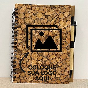 Bloco para Anotação Personalize Logo Preta Com Caneta Estampa Troncos - 70 Folhas - 13,5x17,5cm - 1 unidade - Rizzo