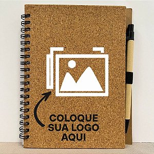 Bloco para Anotação Personalize Logo Branca Com Caneta Estampa Papelão - 70 Folhas - 13,5x17,5cm - 1 unidade - Rizzo