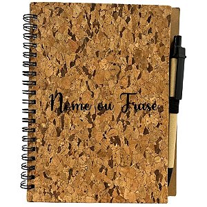 Bloco para Anotação Personalizado Escrita Preta Com Caneta Estampa Casca de Árvore - 70 Folhas - 13,5x17,5cm - 1 unidade