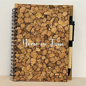 Bloco para Anotação Personalizado Escrita Branca Com Caneta Estampa Troncos - 70 Folhas - 13,5x17,5cm - 1 unidade - Rizz