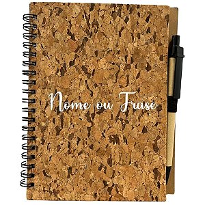 Bloco para Anotação Personalizado Escrita Branca Com Caneta Estampa Casca de Árvore - 70 Folhas - 13,5x17,5cm - 1 unidad