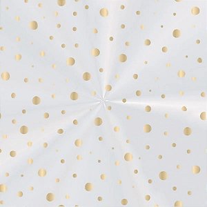 Saco Poli Transparente Decorado - Inc Dots Ouro - 15x22cm - 100 unidades - Cromus - Rizzo
