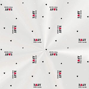 Saco Poli Transparente Decorado - Feito Com Amor - 11x19,5cm - 100 unidades - Cromus - Rizzo